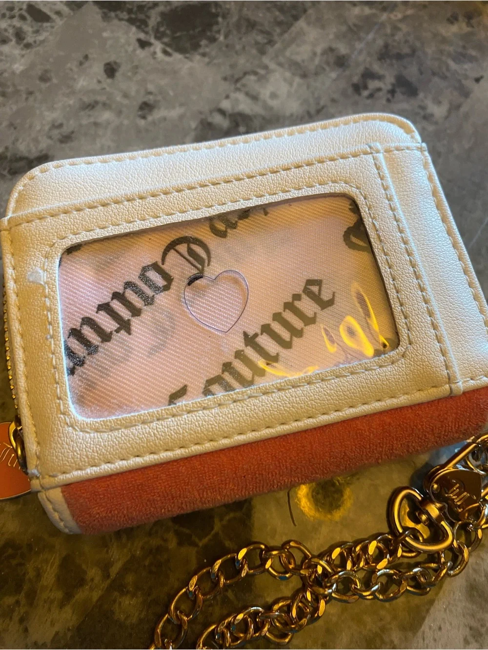 Juicy Couture Light Pink Zip Wallet with Gold Logo